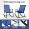 Costway 2/4 PCS Outdoor Rocking Chairs with Breathable Backrest Smooth Safe Rocking Design Navy/Brown/Black